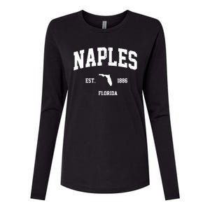 Naples Est 1886 Florida State Pride Retro Womens Cotton Relaxed Long Sleeve T-Shirt