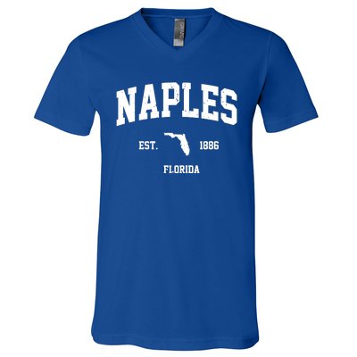 Naples Est 1886 Florida State Pride Retro V-Neck T-Shirt