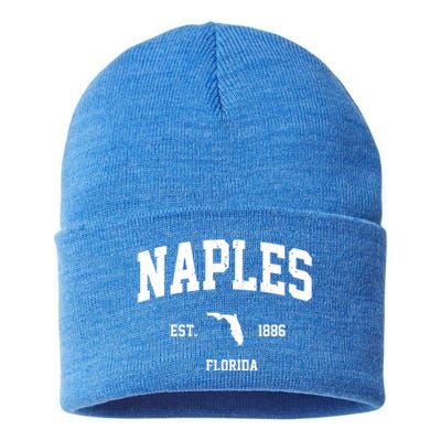 Naples Est 1886 Florida State Pride Retro Sustainable Knit Beanie