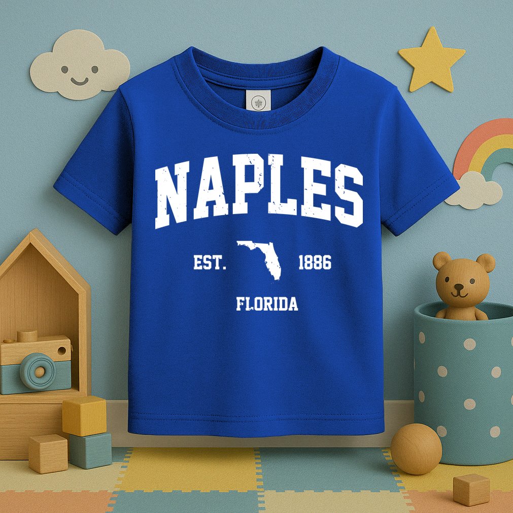 Naples Est 1886 Florida State Pride Retro Toddler T-Shirt