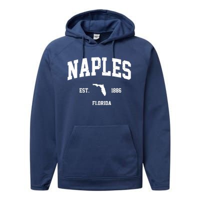 Naples Est 1886 Florida State Pride Retro Performance Fleece Hoodie