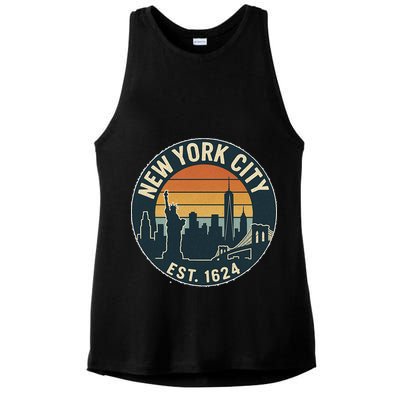 NYC Est 1624 Vintage Style Ladies PosiCharge Tri-Blend Wicking Tank