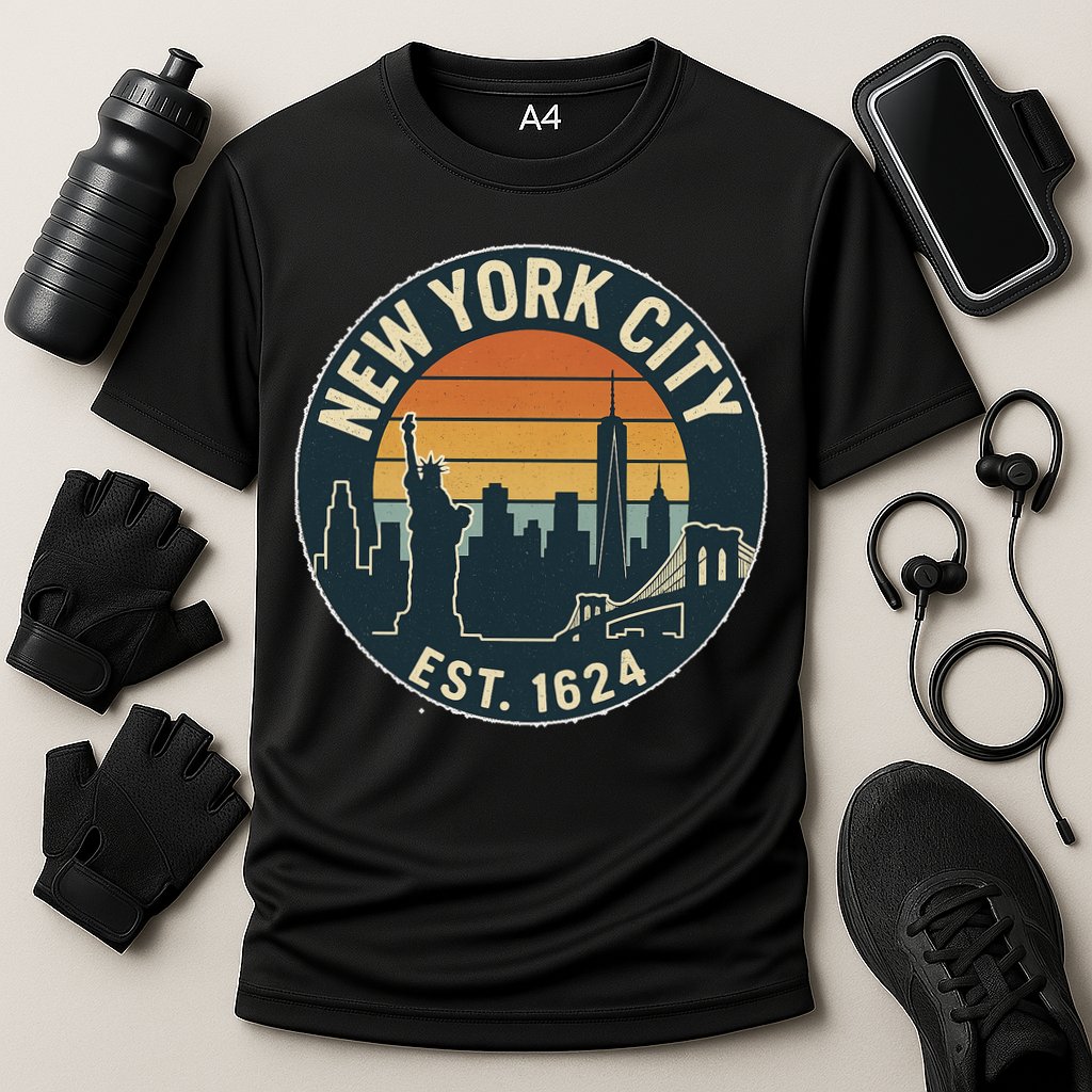 NYC Est 1624 Vintage Style Performance Shirt