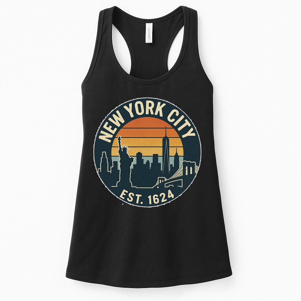 NYC Est 1624 Vintage Style Womens Tank Top