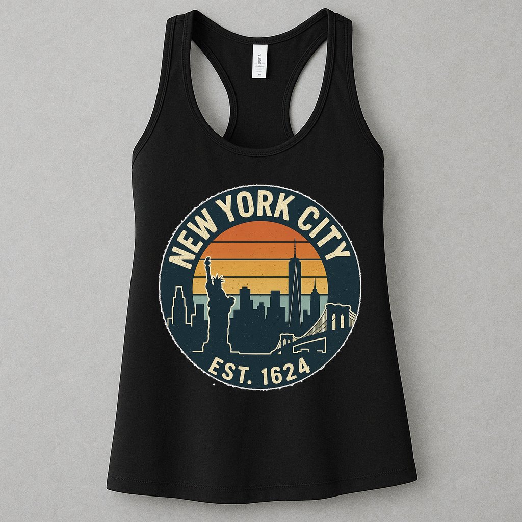NYC Est 1624 Vintage Style Womens Tank Top