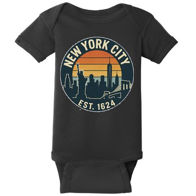 NYC Est 1624 Vintage Style Baby Bodysuit