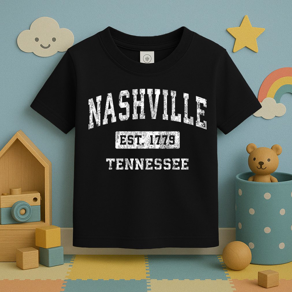 Nashville Est 1779 Tennessee Tn Vintage Established Sports Design Toddler T-Shirt