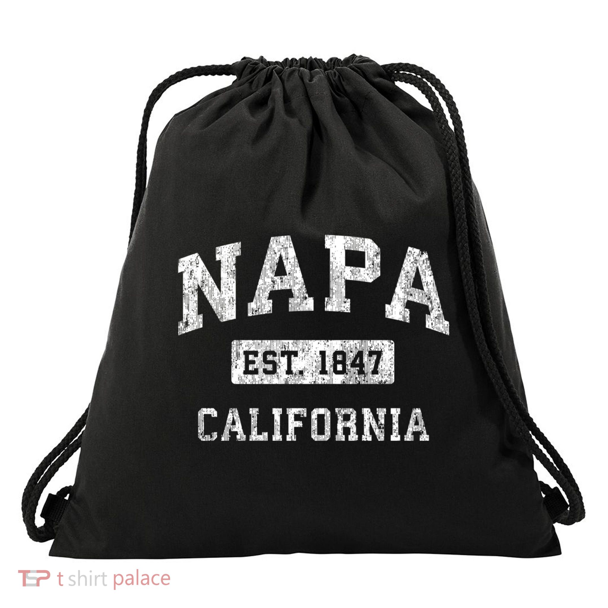 Napa Est 1847 California Ca Vintage Established Sports Design Drawstring Bag