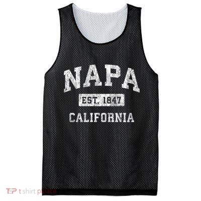 Napa Est 1847 California Ca Vintage Established Sports Design Mesh Reversible Basketball Jersey Tank