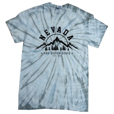 Nevada Est. 1864 Vintage Mountains Nature Outdoor Gift Tie-Dye T-Shirt