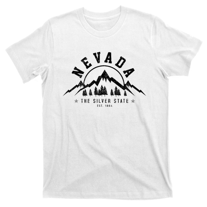 Nevada Est. 1864 Vintage Mountains Nature Outdoor Gift T-Shirt