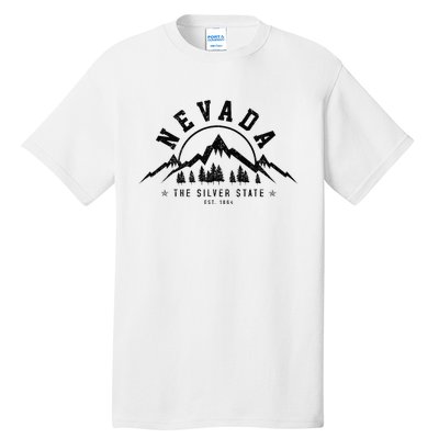 Nevada Est. 1864 Vintage Mountains Nature Outdoor Gift Tall T-Shirt