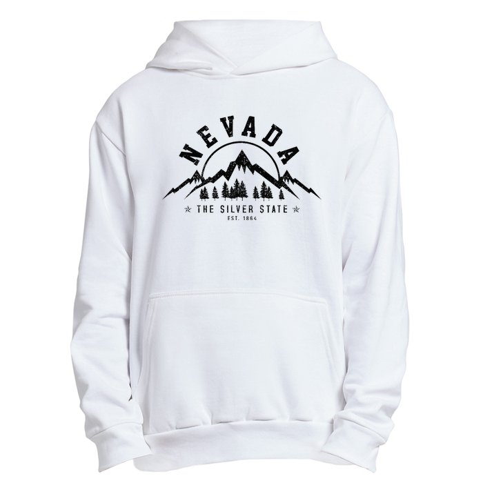 Nevada Est. 1864 Vintage Mountains Nature Outdoor Gift Urban Pullover Hoodie