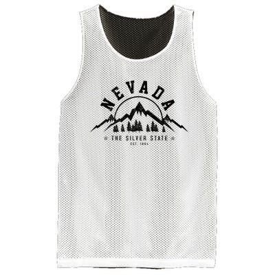 Nevada Est. 1864 Vintage Mountains Nature Outdoor Gift Mesh Reversible Basketball Jersey Tank