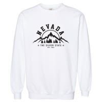 Nevada Est 1864 Vintage Mountains Nature Outdoor Gift Garment-Dyed Sweatshirt