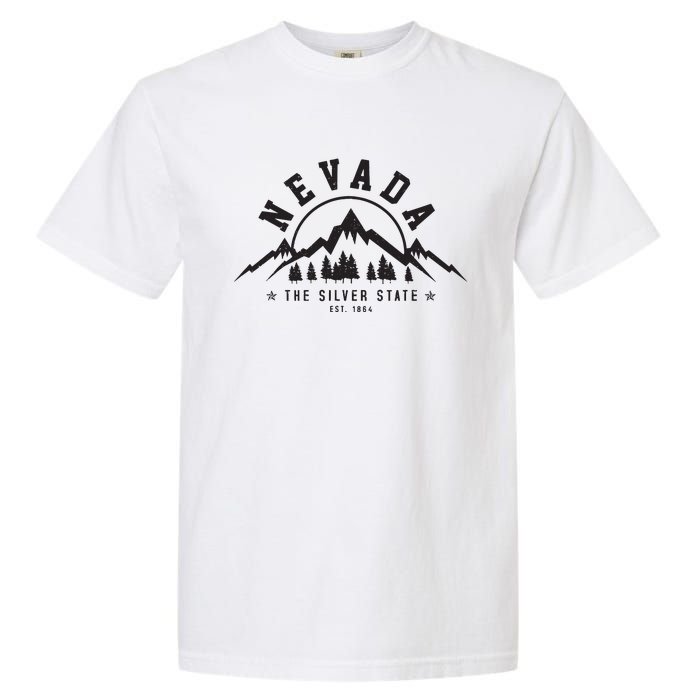 Nevada Est 1864 Vintage Mountains Nature Outdoor Gift Garment-Dyed Heavyweight T-Shirt