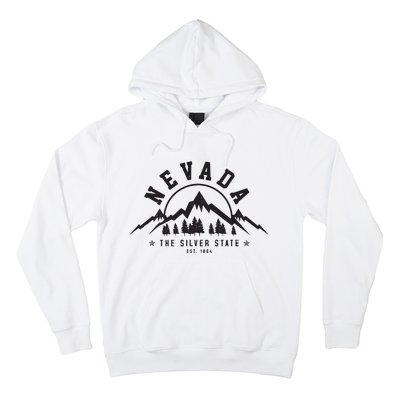 Nevada Est 1864 Vintage Mountains Nature Outdoor Gift Hoodie