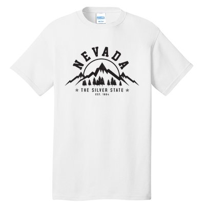 Nevada Est 1864 Vintage Mountains Nature Outdoor Gift Tall T-Shirt