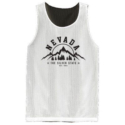 Nevada Est 1864 Vintage Mountains Nature Outdoor Gift Mesh Reversible Basketball Jersey Tank