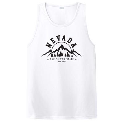 Nevada Est 1864 Vintage Mountains Nature Outdoor Gift PosiCharge Competitor Tank