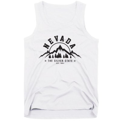 Nevada Est 1864 Vintage Mountains Nature Outdoor Gift Tank Top