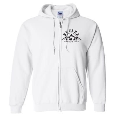 Nevada Est 1864 Vintage Mountains Nature Outdoor Gift Full Zip Hoodie