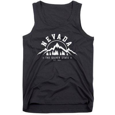 Nevada Est 1864 Vintage Mountains Nature Outdoor Gift Tank Top