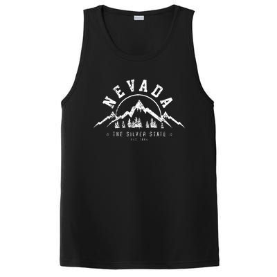 Nevada Est 1864 Vintage Mountains Nature Outdoor Gift PosiCharge Competitor Tank