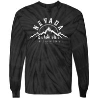 Nevada Est 1864 Vintage Mountains Nature Outdoor Gift Tie-Dye Long Sleeve Shirt