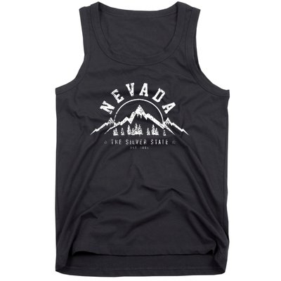 Nevada Est 1864 Vintage Mountains Nature Outdoor Gift Tank Top