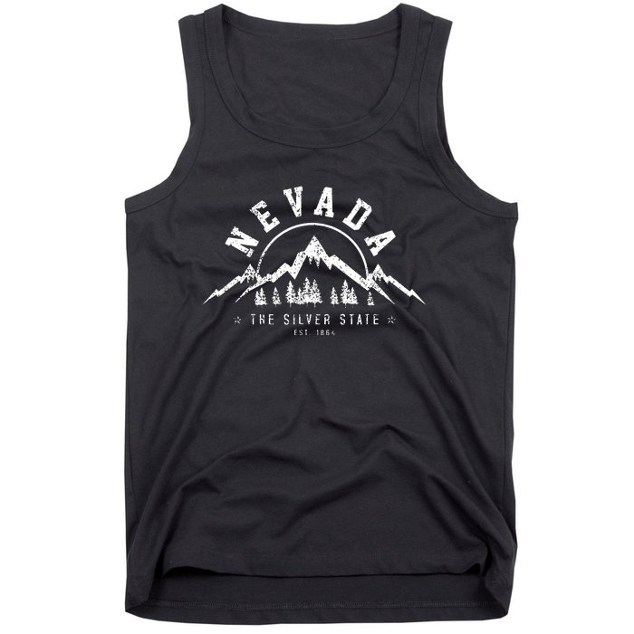 Nevada Est 1864 Vintage Mountains Nature Outdoor Gift Tank Top