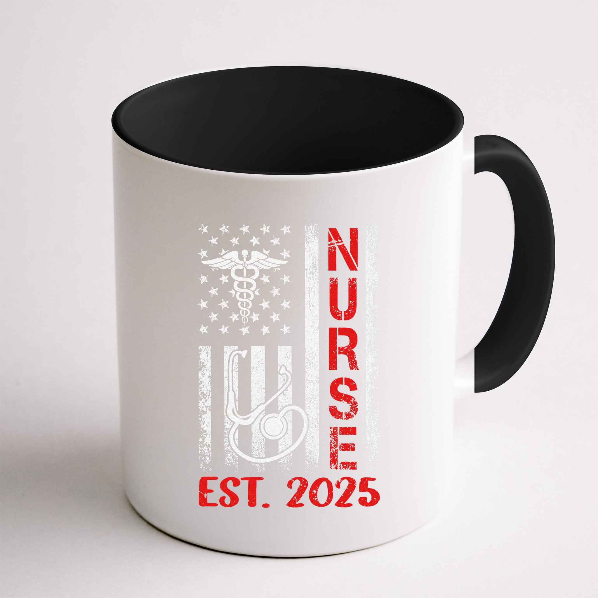 Nurse Est 2025 Patriotic Nursing School Rn Usa Flag Mug