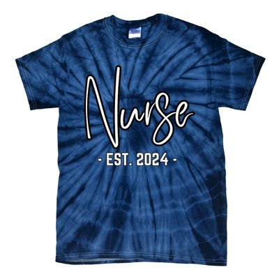 Nurse Est 2024 Rn Nursing School Graduation Graduate Student Tie-Dye T-Shirt