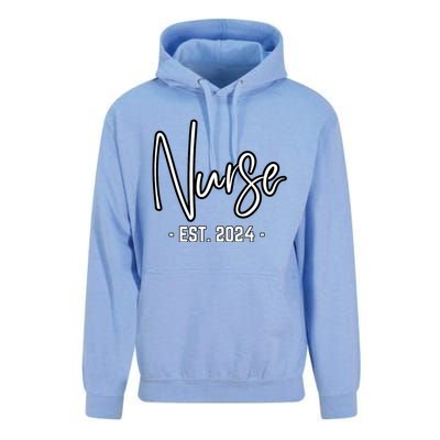 Nurse Est 2024 Rn Nursing School Graduation Graduate Student Unisex Surf Hoodie