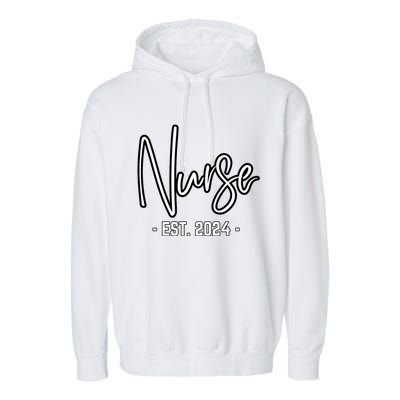 Nurse Est 2024 Rn Nursing School Graduation Graduate Student Garment-Dyed Fleece Hoodie