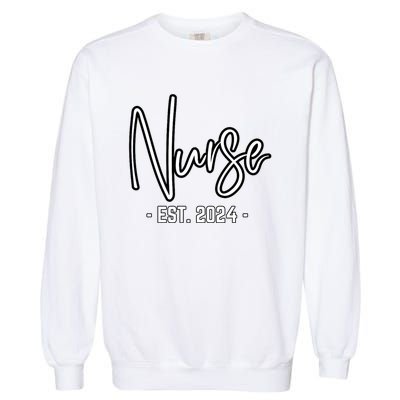 Nurse Est 2024 Rn Nursing School Graduation Graduate Student Garment-Dyed Sweatshirt