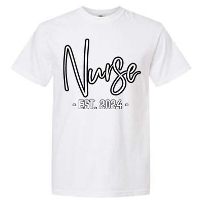 Nurse Est 2024 Rn Nursing School Graduation Graduate Student Garment-Dyed Heavyweight T-Shirt