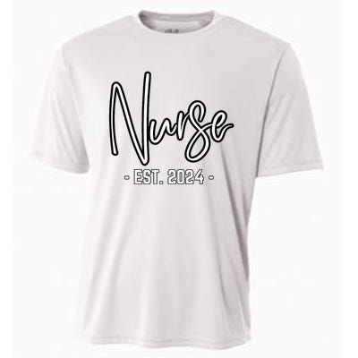 Nurse Est 2024 Rn Nursing School Graduation Graduate Student Cooling Performance Crew T-Shirt