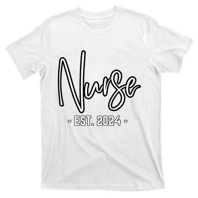 Nurse Est 2024 Rn Nursing School Graduation Graduate Student T-Shirt