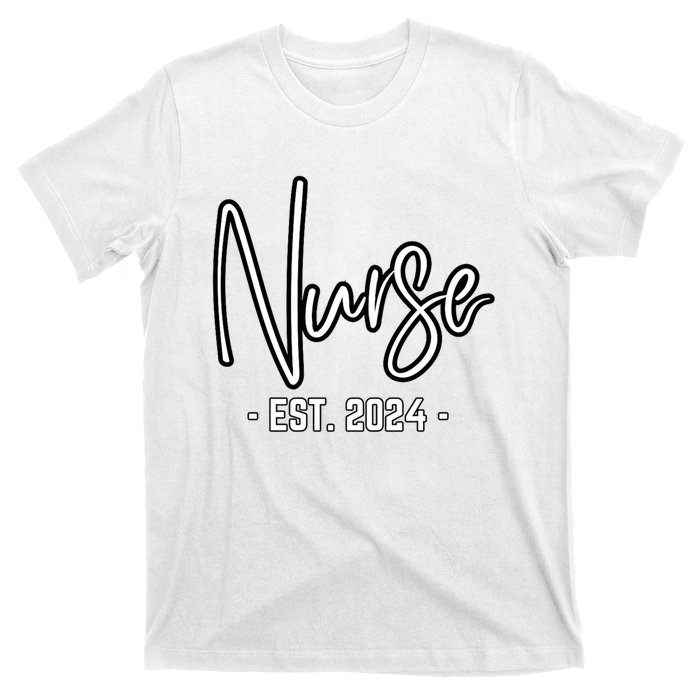 Nurse Est 2024 Rn Nursing School Graduation Graduate Student T-Shirt