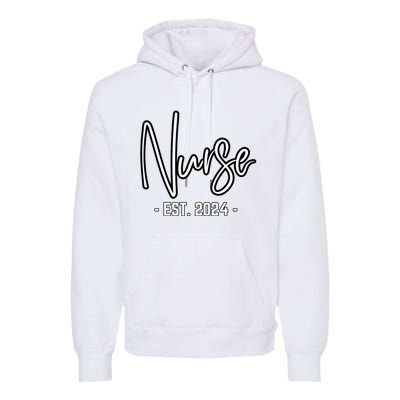 Nurse Est 2024 Rn Nursing School Graduation Graduate Student Premium Hoodie