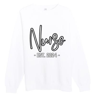 Nurse Est 2024 Rn Nursing School Graduation Graduate Student Premium Crewneck Sweatshirt