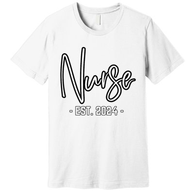 Nurse Est 2024 Rn Nursing School Graduation Graduate Student Premium T-Shirt