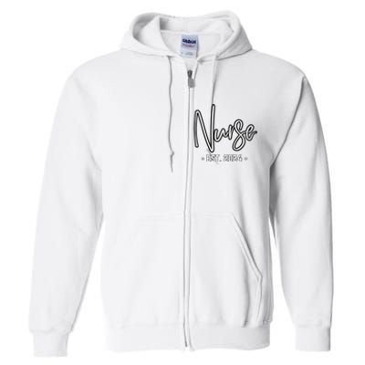 Nurse Est 2024 Rn Nursing School Graduation Graduate Student Full Zip Hoodie