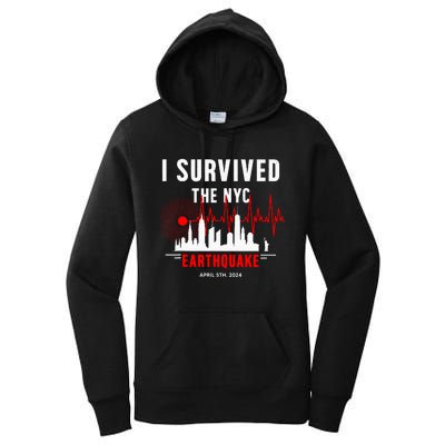 Nyc Earthquake 2024 New York City Earthquake I Survived Women's Pullover Hoodie