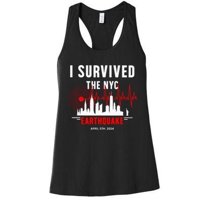 Nyc Earthquake 2024 New York City Earthquake I Survived Women's Racerback Tank