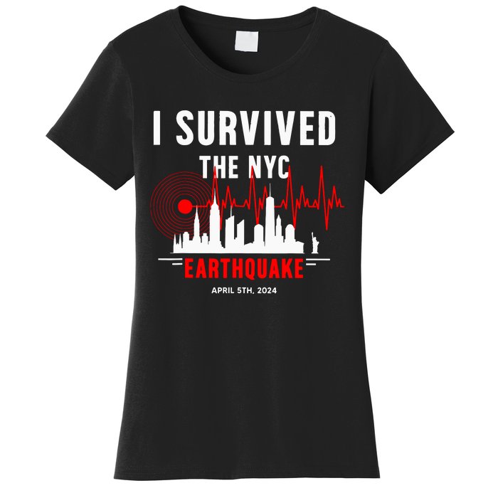 Nyc Earthquake 2024 New York City Earthquake I Survived Women's T-Shirt