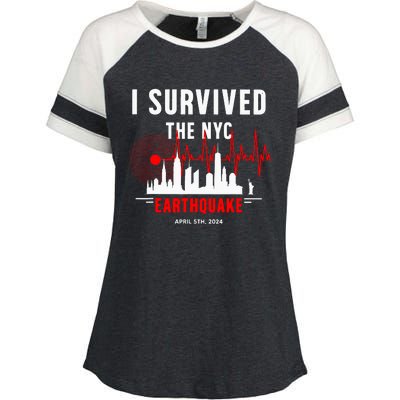 Nyc Earthquake 2024 New York City Earthquake I Survived Enza Ladies Jersey Colorblock Tee