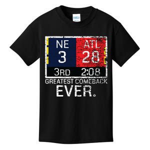 New England 3 Atlanta 28 Greatest Comeback Ever Graphic Kids T-Shirt