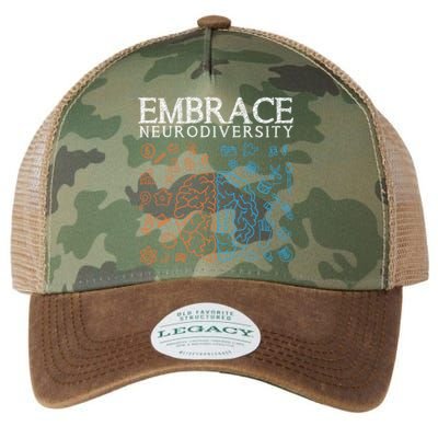 Neurodiversity Embrace Adhd Autism Asd Autism Awareness Day Gift Legacy Tie Dye Trucker Hat